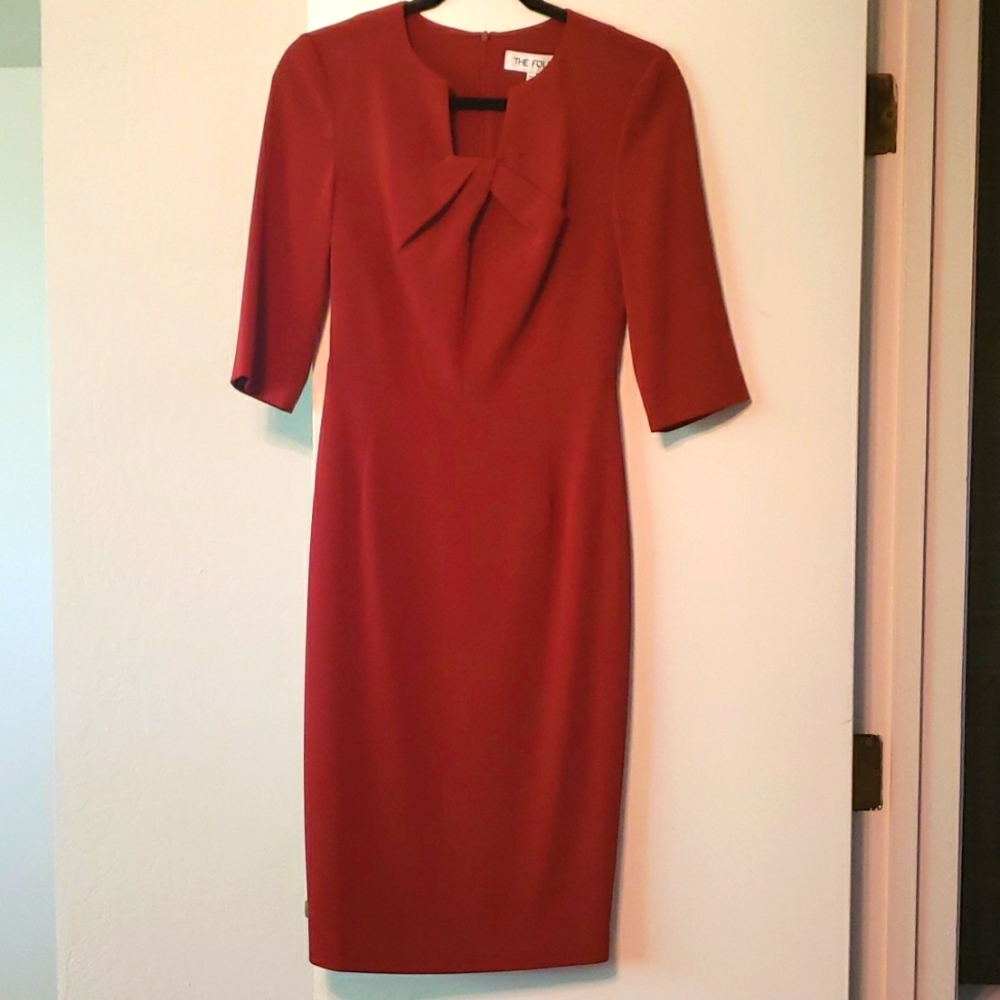 The Fold London Waverley Dress - Sienna Red Crepe